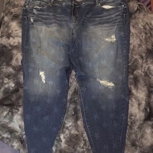 Torrid Distressed Jeans w/Star Print Plus Size 28